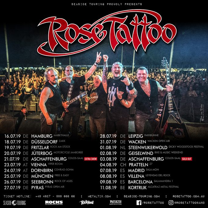 Rose Tattoo European Tour 2019 Update Rose Tattoo